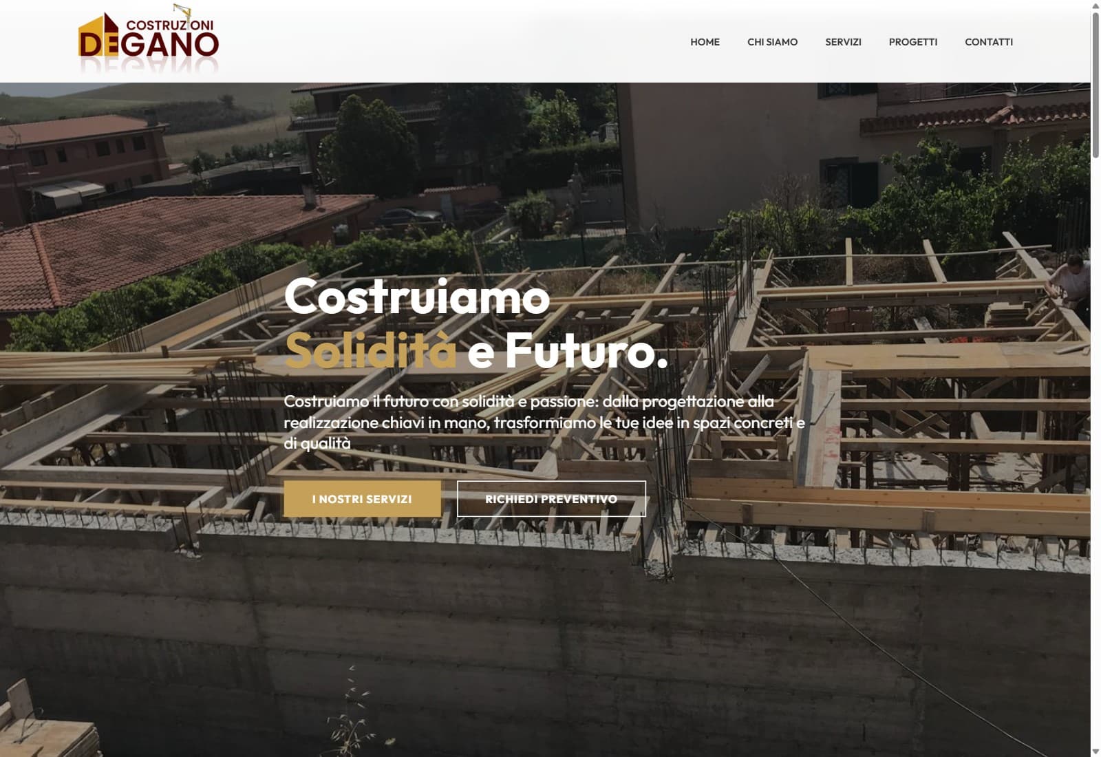Sito Degano Costruzioni realizzato da SolutioLab