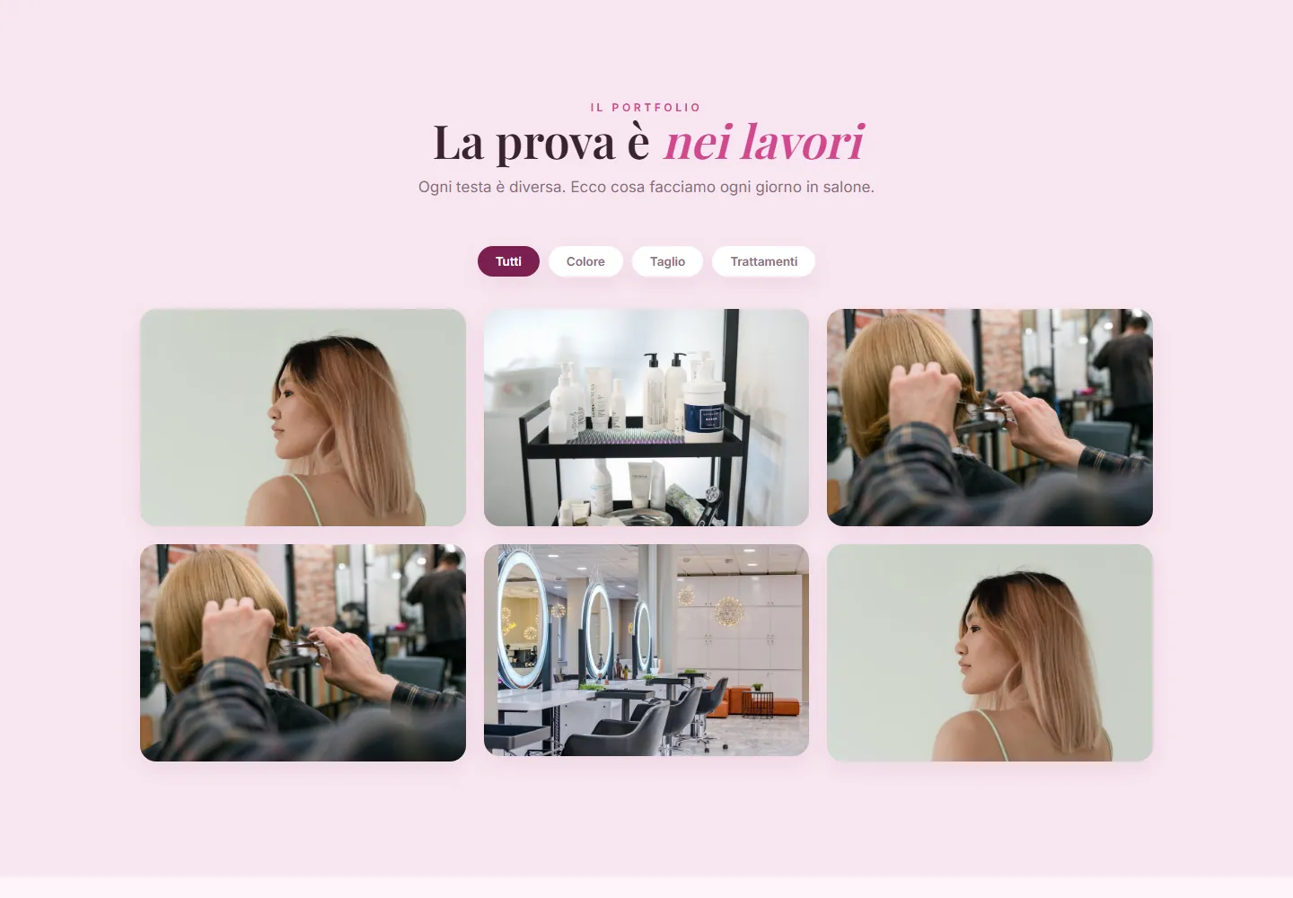 Un salone di parrucchieri, Provincia di Roma